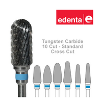 Edenta Tungsten Carbide Cutter Standard Cross Cut Blue Burs (CUT 10)