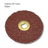 Moore's Type Snap-On Aluminum Oxide Discs, With Brass Centre, 7/8" Coarse x 50pcs