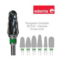 Edenta Tungsten Carbide Cutter Coarse Cross Cut Green Burs (Cut 50)