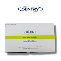 Sentry Sterile Gauze 8ply 3pc Sachet 7.5 x 7.5cm - Box 50