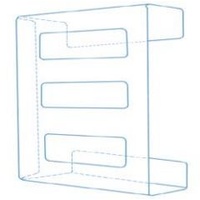 Triple Glove Dispenser Wall Mounted (Clear Acrylic)