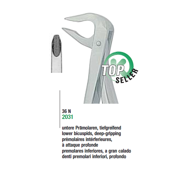 Lower Incisors & Bicuspids, Deepgripping 36N English Kohler