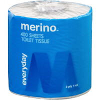 Merino Everyday Toilet Paper 2 Ply 400 Sheet, Carton of 48