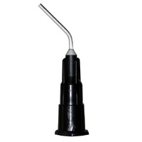 Disposable Pre-Bent Dispenser Needle Tips 100pcs 22G BLACK Luer Lock 