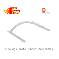 3 x Plastic Autoclavable Youngs Rubber Dam Frame 
