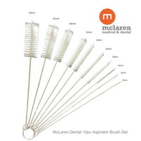 McLaren Dental 10pc Reusable Aspirator Cleaning Brush Set  