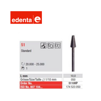 Edenta Sintered Diamond HP Standard (Straight Handpiece) Flat End Taper CUT 51 5110.050