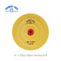 Grobet USA Stitched Yellow Buff 4" x 30 PLY 