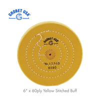 Grobet USA Stitched Yellow Buff 6" x 60 PLY 