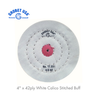 Grobet USA Stitched White Calico Buff 4" x 42 PLY 