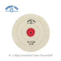 Grobet USA Stitched Dixcel Cotton Flannel Buff 4" x 30 PLY