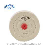Grobet USA Stitched Cotton Flannel Buff 6" x 30 PLY 