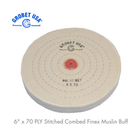 Grobet USA Stitched Combed Finex Muslin Buff 6" x 70 PLY 