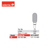 Edenta Tungsten Carbide Cutter Plain Cut White Burs (CUT 70) 5870.060