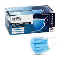 Ultra Health Level 2 Blue Ear loop Masks 500pc Carton (10x50pc)