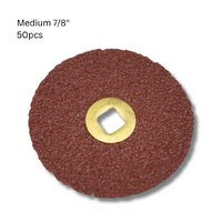 Moore's Type Snap-On Aluminum Oxide Discs, With Brass Centre, 7/8" Medium x 50pcs