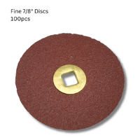 Moore's Type Snap-On Aluminum Oxide Discs, With Brass Centre, 7/8" Fine x 100pcs