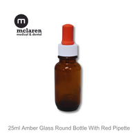 5 x Glass Bottle with Dropper Screw Lids- 25mL