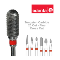 Edenta Tungsten Carbide Cutter Fine Cross Cut Red Burs (Cut 20)
