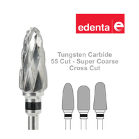 Edenta Tungsten Carbide Cutter Super Coarse Cross Cut Black Burs (Cut 55)