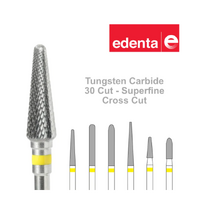 Edenta Tungsten Carbide Cutter Super Fine Cross Cut Yellow Burs (Cut 30)