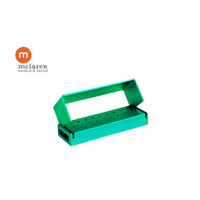 McLaren Dental Green Aluminum Bur Block Holder 30 Burs (20 High Speed FG & 10 Slow Speed RA Burs)