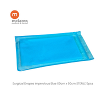 Surgical Drapes Impervious Blue 60cm x 60cm STERILE 20pcs