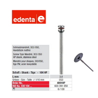 Edenta Screw Mandrel HP 2.35mm Straight Handpiece Stainless Steel 4001HP 6pc