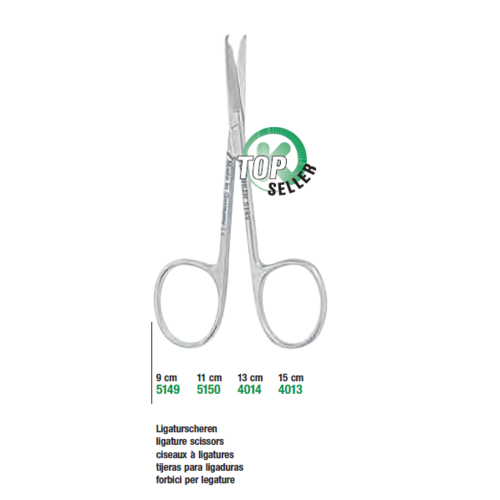 Ligature Surgical Scissors 13cm Straight