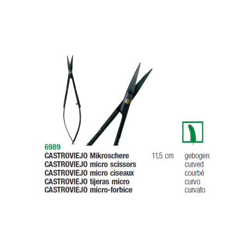 Castroviejo Magicut Surgical Scissors Ceramic Coated 11.5cm Curved