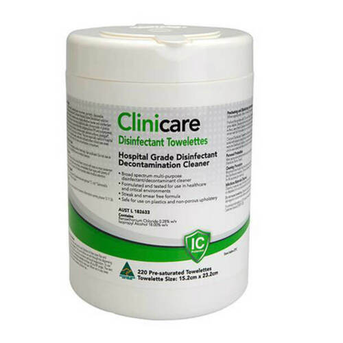 CliniCare Hospital Grade Wipe Canister 220 wipes