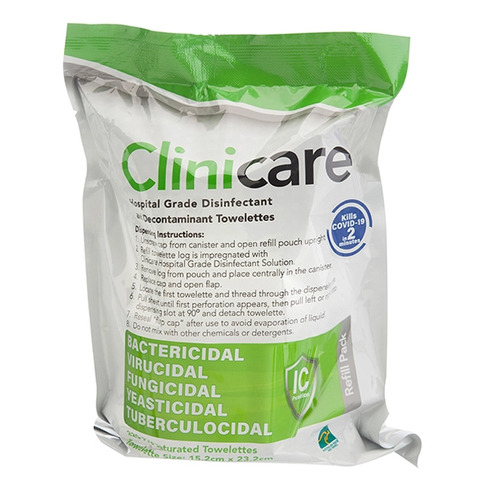 Clinicare Hospital Grade Disinfectant Wipes Refill 220 wipes